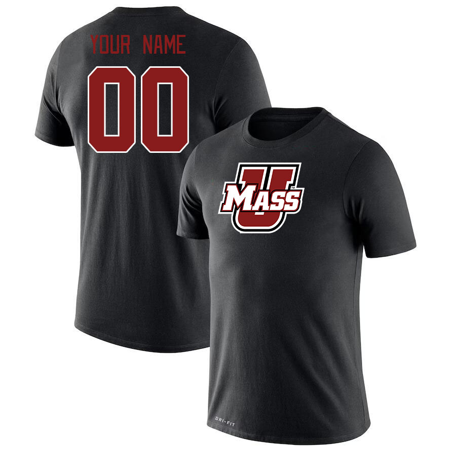 Custom Massachusetts Minutemen Name And Number Tshirts-Black